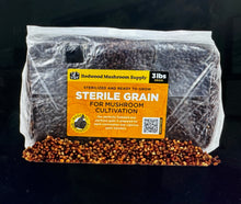 Load image into Gallery viewer, Redwood Mushroom Supply - Sterilized Red Milo Sorghum Bag - 3 LB