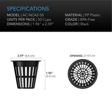 Load image into Gallery viewer, MESH NET CUPS, SLOTTED POTS WITH WIDE LIPS, 2-INCH, 50-PACK