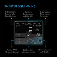 CONTROLLER 69, INDEPENDENT PROGRAMS FOR FOUR DEVICES, DYNAMIC TEMPERATURE, HUMIDITY, SCHEDULING, CYCLES, LEVELS CONTROL, DATA APP, BLUETOOTH