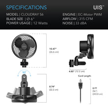 Load image into Gallery viewer, CLOUDRAY S6, GROW TENT CLIP FAN 6”
