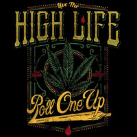 High Life Black Seven Leaf T-Shirt LG