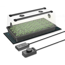 Load image into Gallery viewer, HUMIDITY DOME, GERMINATION KIT WITH SEEDLING MAT AND LED GROW LIGHT BARS, 6X12 CELL TRAY