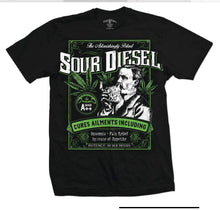 Load image into Gallery viewer, Sour Diesel Strain Seven Leaf T-Shirt 2XL