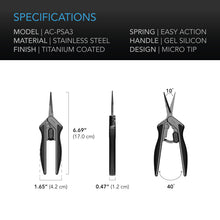 Load image into Gallery viewer, STAINLESS STEEL PRUNING SHEAR, ERGONOMIC LIGHTWEIGHT, 6.6” STRAIGHT BLADES