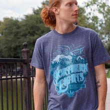 Load image into Gallery viewer, Northern Lights Strain Seven Leaf T-Shirt w/Black Light Responsive Ink MED