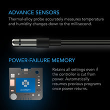 Load image into Gallery viewer, CONTROLLER 69, INDEPENDENT PROGRAMS FOR FOUR DEVICES, DYNAMIC TEMPERATURE, HUMIDITY, SCHEDULING, CYCLES, LEVELS CONTROL, DATA APP, BLUETOOTH