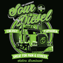 Load image into Gallery viewer, NEW Sour Diesel Strain Seven Leaf T-shirt MED