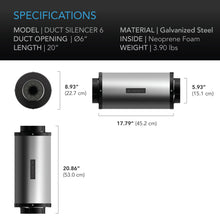 Load image into Gallery viewer, AC INFINITY, INLINE DUCT FAN SILENCER, 6-INCH