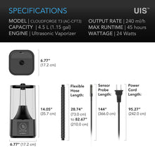 Load image into Gallery viewer, CLOUDFORGE T3, ENVIRONMENTAL PLANT HUMIDIFIER, 4.5L, SMART CONTROLS, TARGETED VAPORIZING
