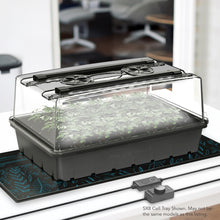 Load image into Gallery viewer, HUMIDITY DOME, GERMINATION KIT WITH SEEDLING MAT AND LED GROW LIGHT BARS, 6X12 CELL TRAY