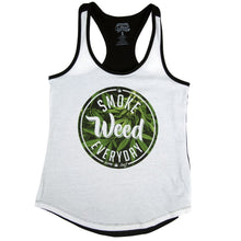 Load image into Gallery viewer, Smoke Weed Everyday Black & White Seven Leaf Tank Top – Women's XL