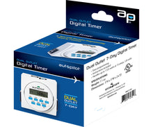 Load image into Gallery viewer, Autopilot Dual Outlet 7-Day Grounded Digital Programmable Timer, 1725W, 15A, 1 Second On/Off
