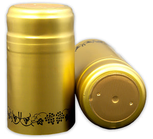 GOLD/BLACK GRAPES PVC SHRINK CAPSULES 30/BAG
