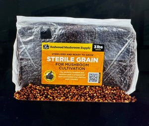 Redwood Mushroom Supply - Sterilized Red Milo Sorghum Bag - 3 LB