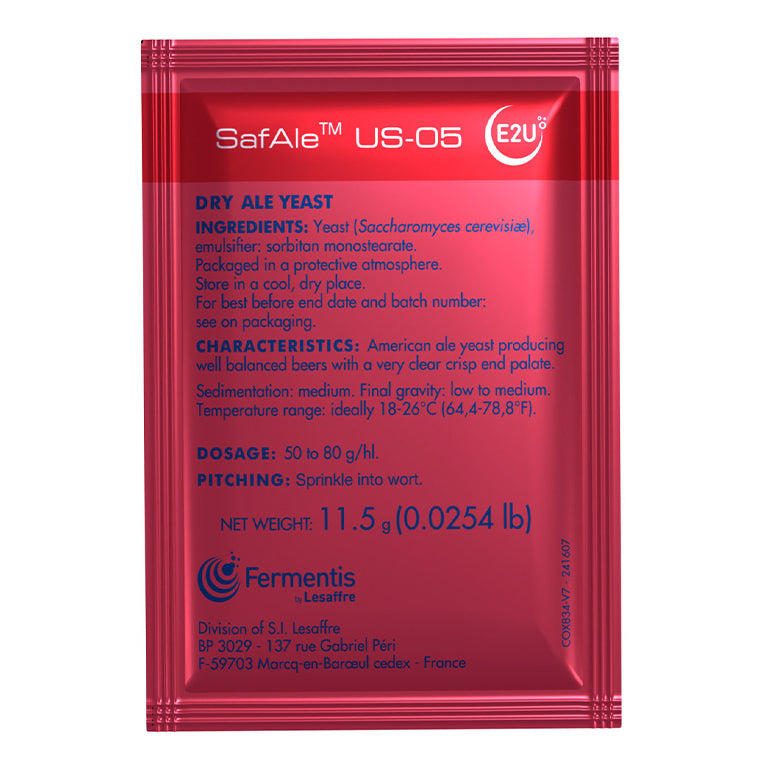 SAFALE US-05 DRY ALE YEAST 11.5 GRAMS