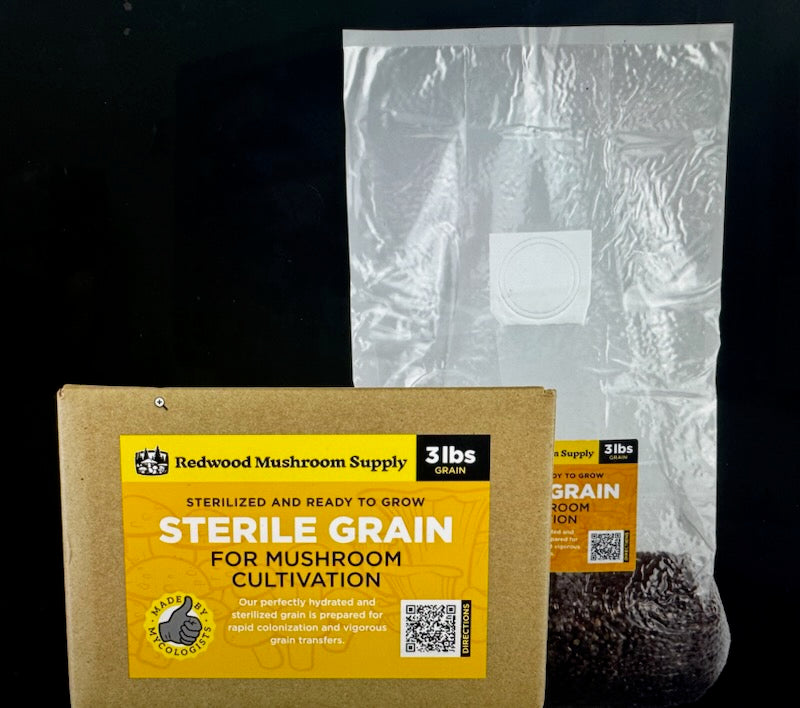 Redwood Mushroom Supply - Sterilized Red Milo Sorghum Bag - 3 LB