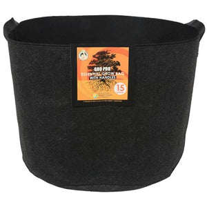 Gro Pro® Essential Fabric Grow Pot with Handles - 15gal - Round - Black
