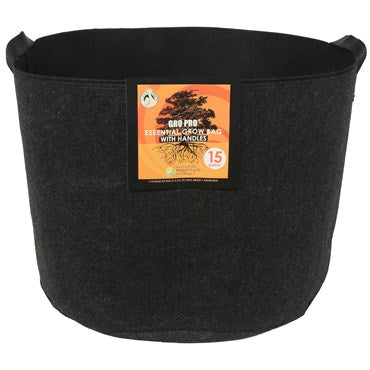 Gro Pro® Essential Fabric Grow Pot with Handles - 15gal - Round - Black