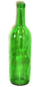750mL CHAMPAGNE GREEN BORDEAUX FLAT BOTTOM WINE BOTTLE 12/CASE