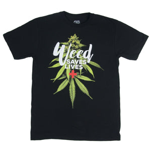 Weed Saves Lives Seven Leaf T-Shirt 2XL