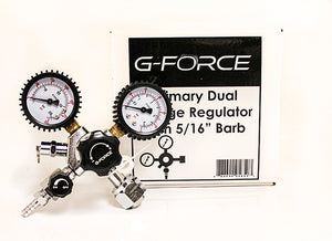 G-FORCE PRIMARY DUAL GAUGE REGULATOR WITH 5/16" BARB