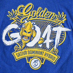 Golden Goat Strain Royal Blue Heathered Seven Leaf T-Shirt LG