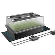 Load image into Gallery viewer, HUMIDITY DOME, GERMINATION KIT WITH SEEDLING MAT AND LED GROW LIGHT BARS, 5X8 CELL TRAY