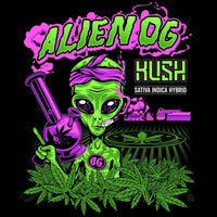 Alien OG Kush Strain Seven Leaf T-Shirt w/ Black Light Responsive Ink 2XL