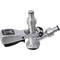 KOMOS Stainless Steel S-Style Keg Coupler with Ball Lock Quick Disconnect (QD) Adapters