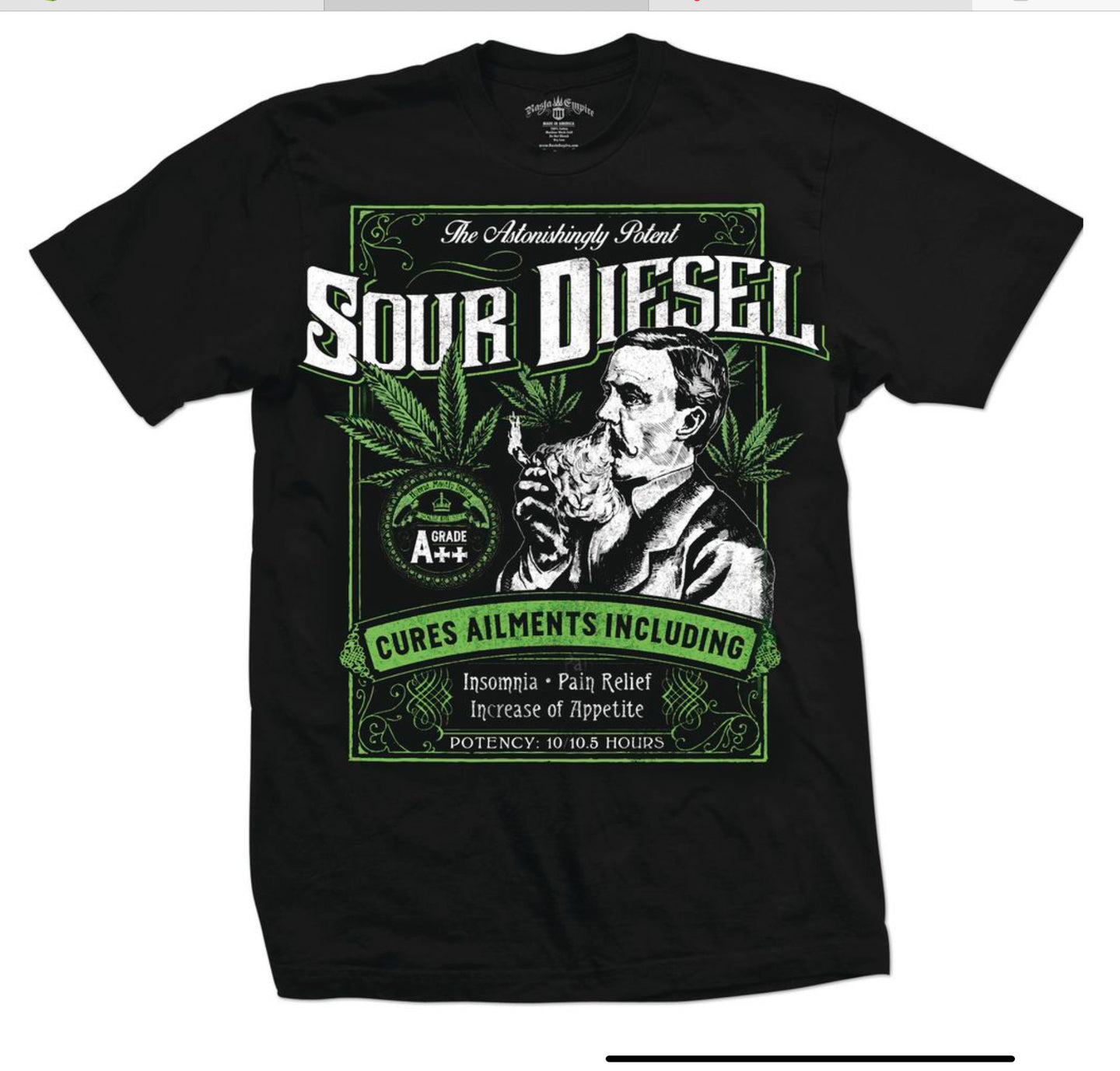 Sour Diesel Strain Seven Leaf T-Shirt MED
