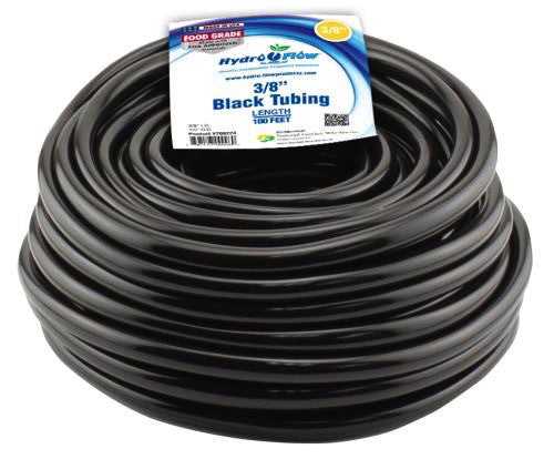 Hydro Flow Vinyl Tubng Black 3/8in ID - 1/2in OD 100ft Roll