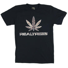 Load image into Gallery viewer, Real Trees Black Seven Leaf T-Shirt SM