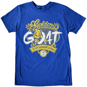 Golden Goat Strain Royal Blue Heathered Seven Leaf T-Shirt MED