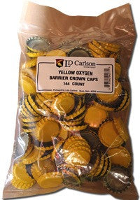 YELLOW CROWN CAPS WITH OXY- LINER 144/BAG