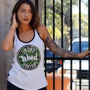 Smoke Weed Everyday Black & White Seven Leaf Tank Top – Women's MED