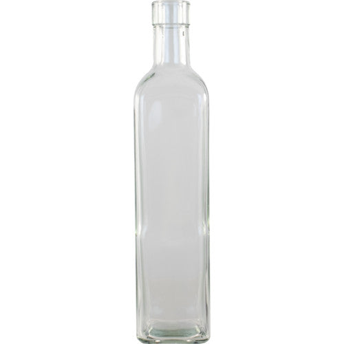 500 mL Clear Square Sided Glass Bottle