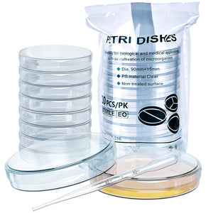 MyMed Pack of 10 Sterile Petri Dishes with Lids (90 x 15 mm)