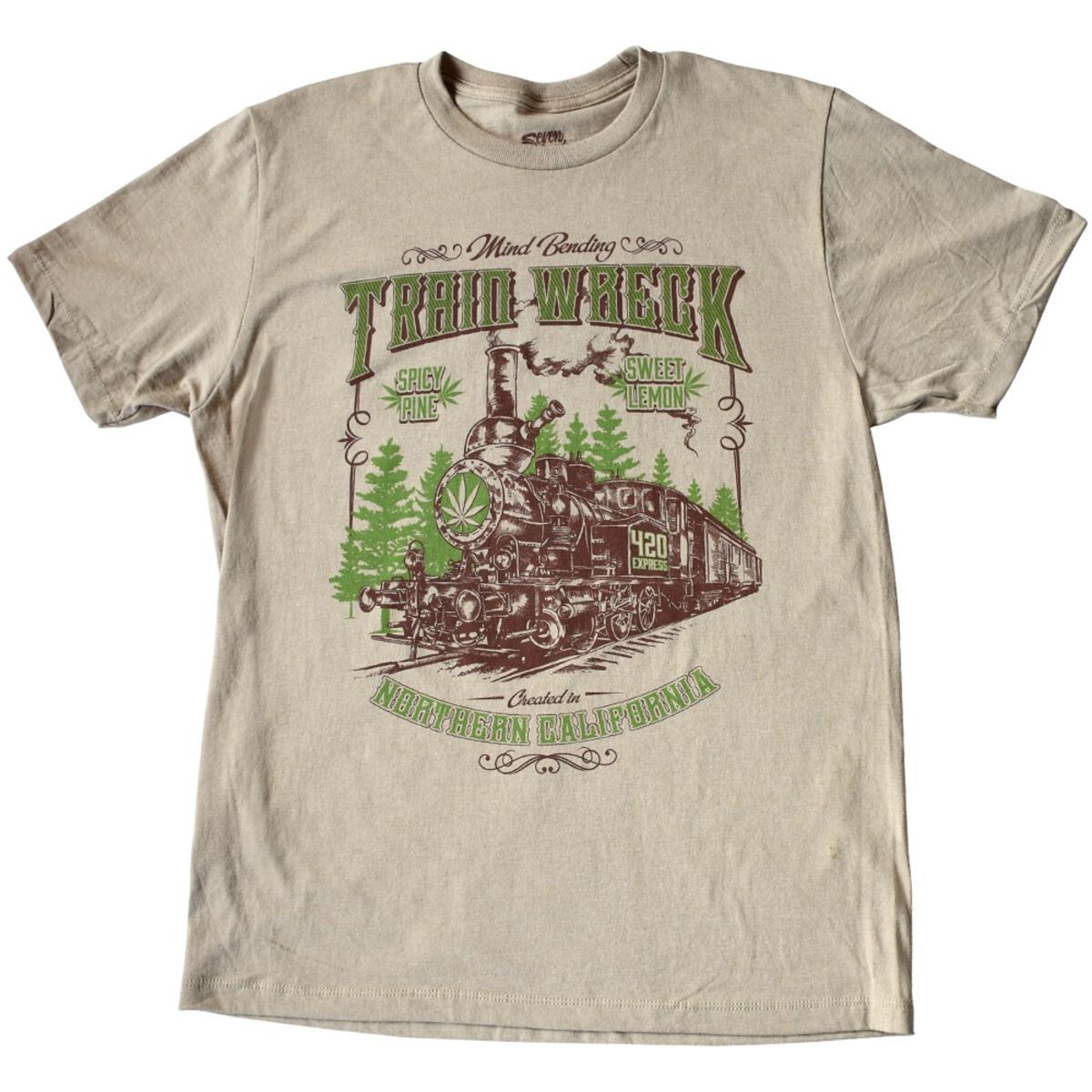 Train Wreck Strain Seven Leaf T-Shirt MED