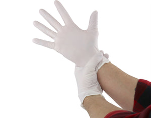 Mad Farmer White Nitrile Horticulture Gloves, Size L, Box of 100