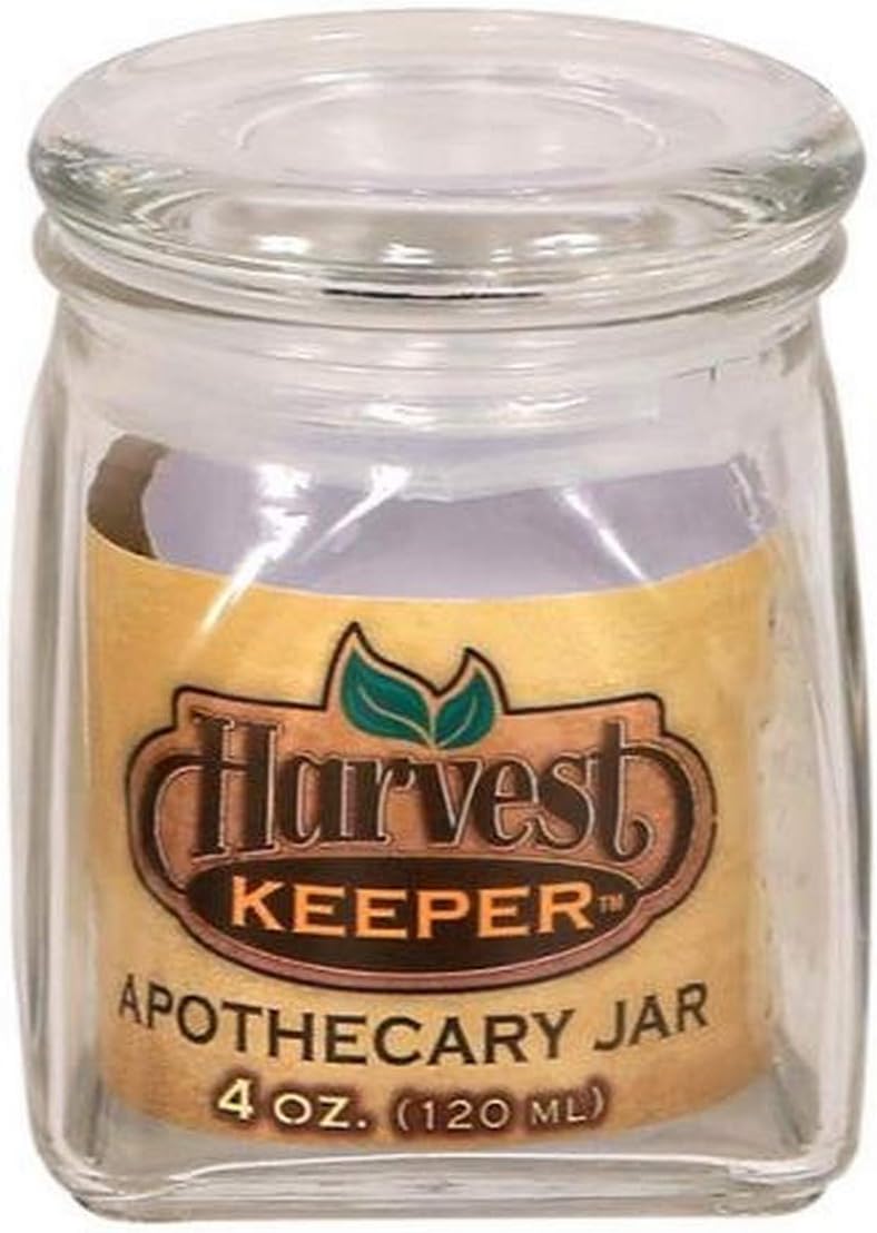 Harvest Keeper Glass Storage Apothecary Jar w/ Sealed Lid - 4 oz