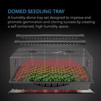 HUMIDITY DOME, GERMINATION KIT WITH SEEDLING MAT AND LED GROW LIGHT BARS, 6X12 CELL TRAY