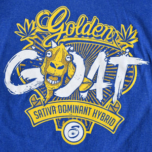 Golden Goat Strain Royal Blue Heathered Seven Leaf T-Shirt MED