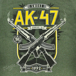 AK-47 Green Heathered Strain SevenLeaf T-Shirt MED