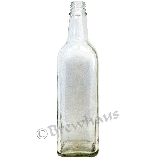 750ml Square Liquor Bottle Clear